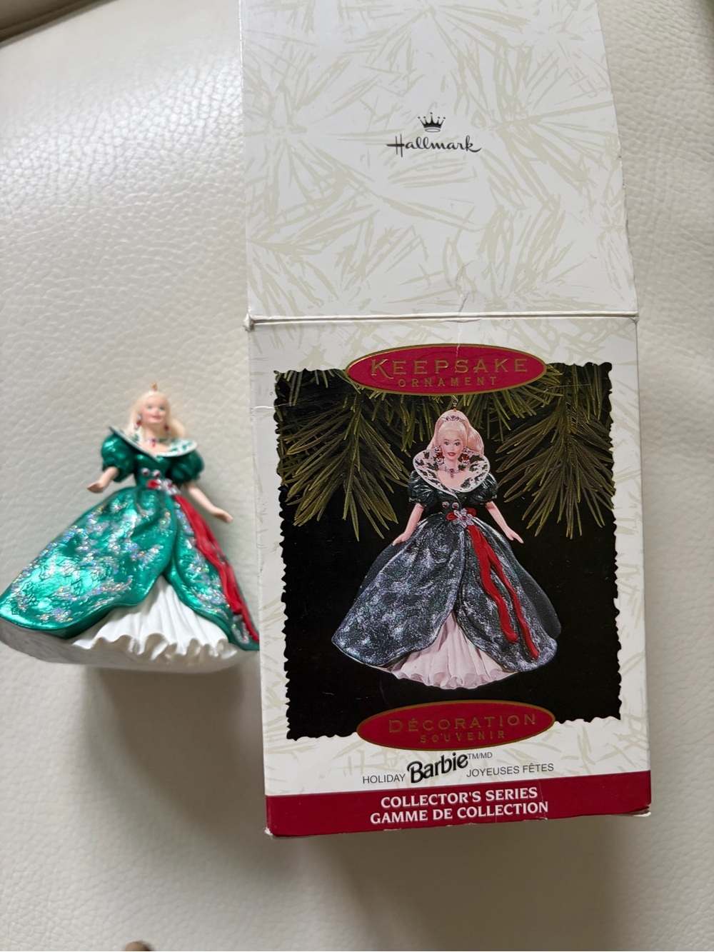Vintage Hallmark Barbie Ornament in Sparkling Green Dress